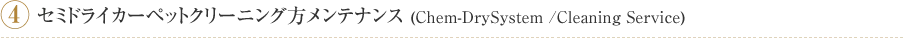 4.セミドライカーペットクリーニング方メンテナンス(Chem-DrySystem/Cleaning Service)